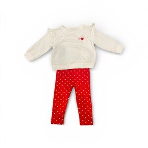 NWT Cat & Jack Cream and Red Valentine’s Day Outfit